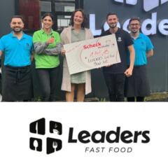 Leaders Fastfood übergibt Spendenscheck