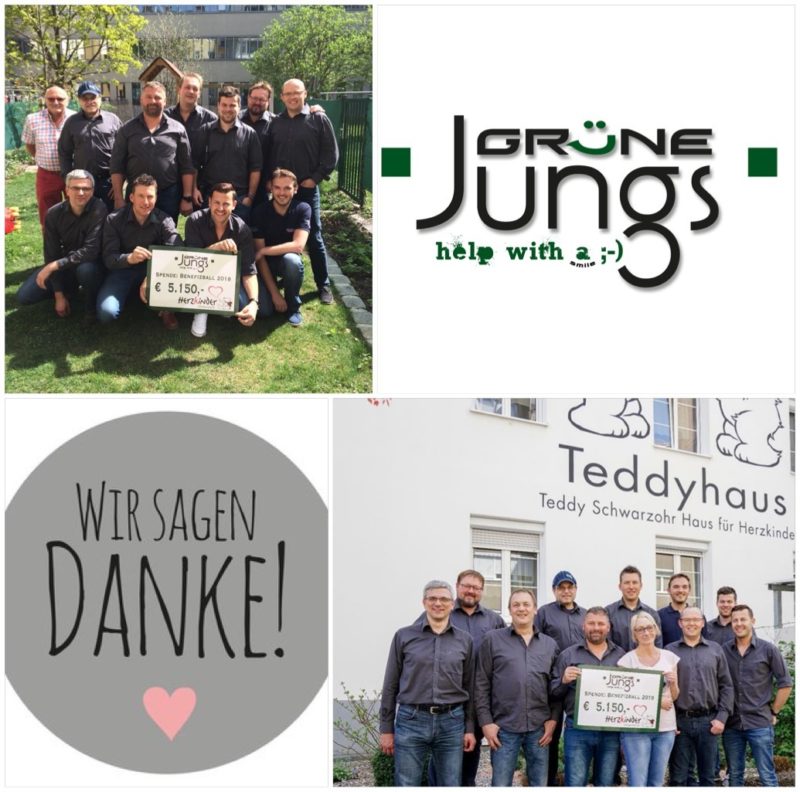 Grüne Jungs Fotocollage Scheck