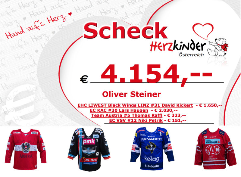 Steiner Scheck Versteigerung Trikots Dez 2019